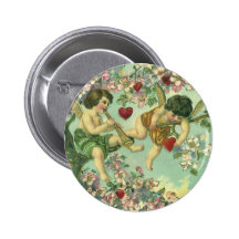 Vintager viktorianischer Valentinstag-Amor-Herz-Ba Buttons