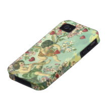 Vintager viktorianischer Valentinstag-Amor-Herz-Ba Case-Mate iPhone 4 Case