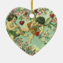Vintager viktorianischer Valentinstag-Amor-Herz-Ba Weihnachtsornament