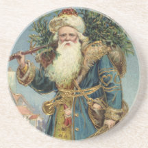 Vintager viktorianischer Weihnachtsmann mit Weihna Untersetzer