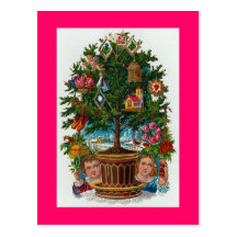 Vintager Weihnachtsbaum Postkarte