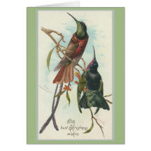 Vintager Weihnachtskönig Humming Birds Card Grußkarten