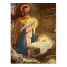 Vintager WeihnachtsNativity, Baby Jesus Marys Jose Postkarten