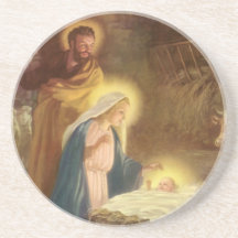 Vintager WeihnachtsNativity, Baby Jesus Marys Jose Getränkeuntersetzer