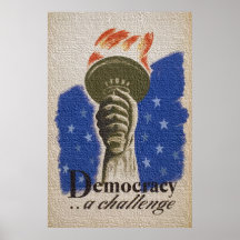 Vintager WPA Demokratie-Plakat-Druck