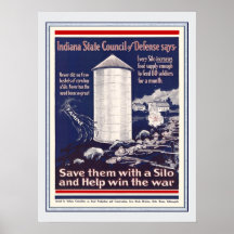 Vintager WW1 Indiana Mais-Silo-patriotische Bauern Plakate
