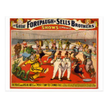 Vintager Zirkus Forepaugh u. Verkäufe Postkarten