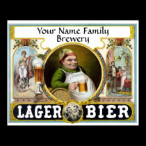 Vintages BIER Plakat ADDIEREN IHREN FAMILIENNAMEN  poster
