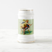 Vintages Bullaugen-Bier Stein Kaffeehaferl