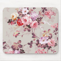 Vintages elegantes rosarotes lila Rosen-Muster Mousepad