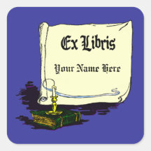 Vintages ex Libris mit Buch-Aufkleber-Schablone