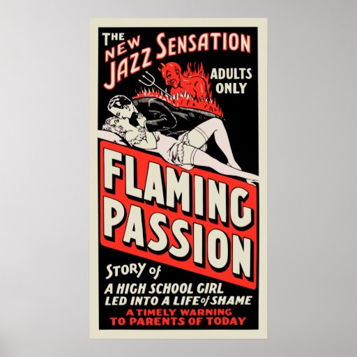 Vintages Film-Plakat - "lodernde Leidenschaft "