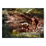 Vintages Fischen-BD Grußkarten