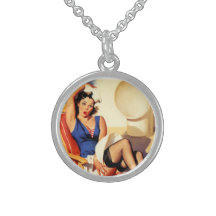 Vintages Gil Elvgren Kreuzfahrt-Schiffpinup-Mädche Halsketten