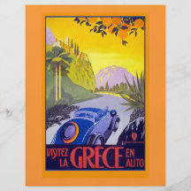 Vintages Griechenland-Reise-Plakat auf Karten u. N Custom Flyer
