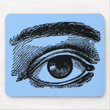 Vintages großes Augen-hölzerner Stich Mousepads