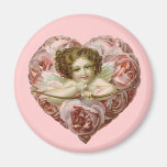 Vintages Herz der Rosen u. des Amors Magnets