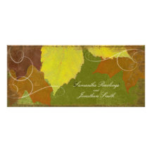 Vintages Hochzeit im Herbsts-Kirchen-Programm-Herb Individuelle Werbekarte