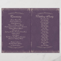 Vintages Hochzeits-Zeremonie-Programm Individuelle Flyer