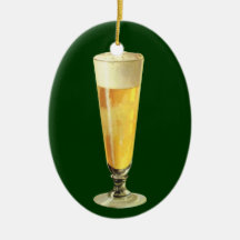 Vintages hohes Fassbier, alkoholisches Getränk Ornament