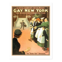 Vintages homosexuelles New- Yorktheater-Plakat Postkarte