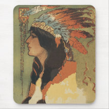 Vintages indisches Mädchen Mauspads