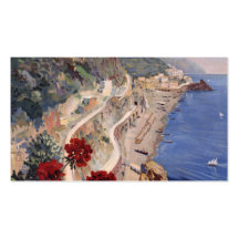 Vintages italienisches Reise-Plakat Amalfis Napoli Visitenkarten