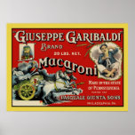 Vintages Kunst-Makkaroni-Aufkleber-Plakat
