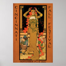 Vintages Kunst nouveau Cincinnati-Kunstfestival Plakate