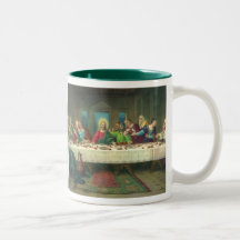 Vintages letztes Abendessen mit Jesus Christus und Tee Tasse
