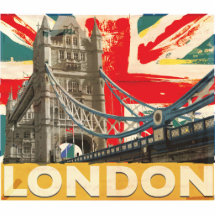 Vintages London-Plakat Acryl Ausschnitte