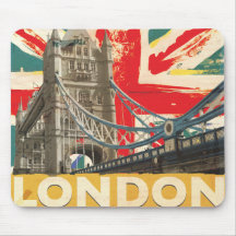 Vintages London-Plakat Mousepad