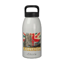 Vintages London-Plakat Wasserflasche