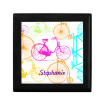Vintages modernes Fahrrad-helles Farbneon-Muster Geschenkbox