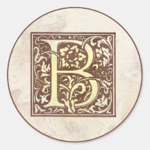 Vintages Monogramm B Sticker