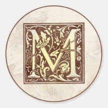 Vintages Monogramm M Sticker