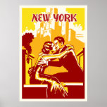 Vintages New- Yorkplakat - warme Farben