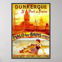 Vintages Nord-Pas-De-Calais, Dünkirchen, Frankreic Plakatdruck