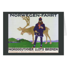 Vintages norwegisches Plakat Norwegen-Fahrt Karten