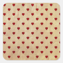 Vintages Papierpolka-Herz-Muster Quadratsticker