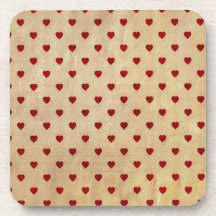 Vintages Papierpolka-Herz-Muster Untersetzer