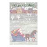 Vintages Pferdeoffener Sleigh Weihnachtsmanns eine Personalisierte Büropapiere