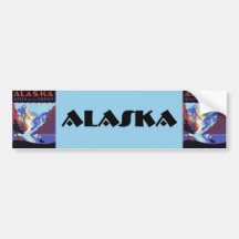 Vintages Reise-Plakat, Atlin und das Yukon, Alaska Autosticker