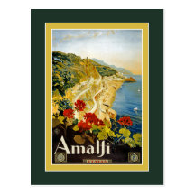 Vintages Reise-Plakat für Italien-Postkarte