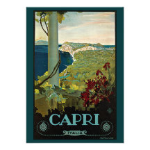 Vintages Reise-Plakat, Insel von Capri, Italien It Ankündigungskarten