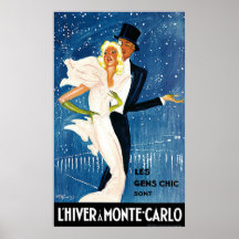 Vintages Reise-Plakat, Liebe Romance Monte Carlo