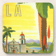 Vintages Reise-Plakat, Los Angeles, Kalifornien Drink Untersetzer