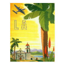 Vintages Reise-Plakat, Los Angeles, Kalifornien Postkarten