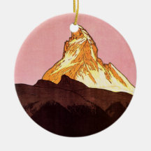Vintages Reise-Plakat, Matterhorn, die Schweiz Ornamente