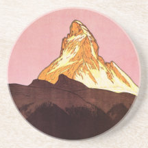 Vintages Reise-Plakat, Matterhorn, die Schweiz Getränke Untersetzer